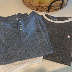 Psycho Bunny L/S crew neck and Henley